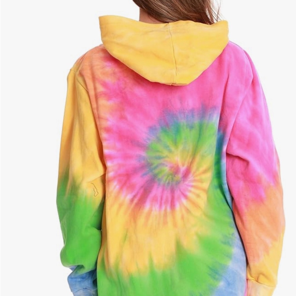 #followme Tie Dye Pullover Hoodie for Men and Women Fleece Hooded Sweatshirt - Picture 2 of 5